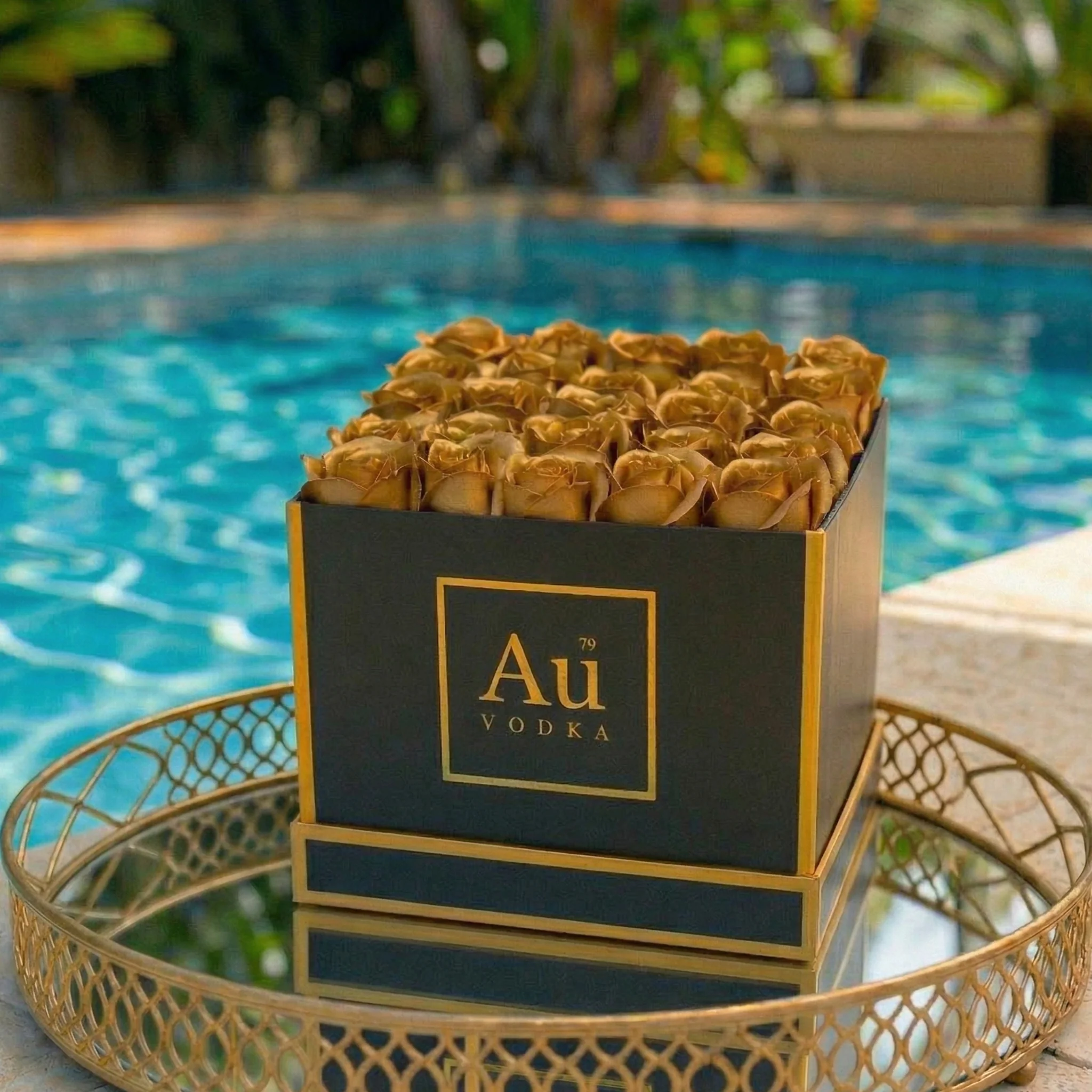 Au Gold Roses Gift Box