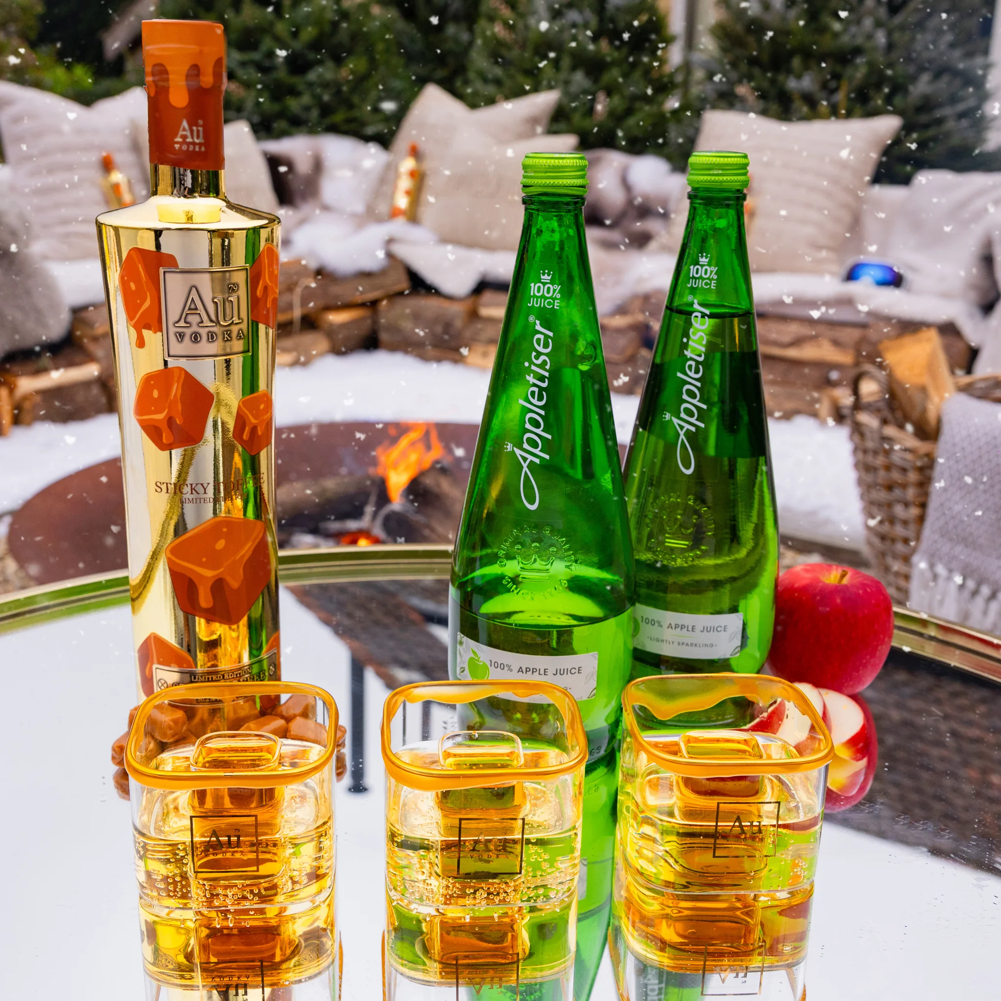 Au Vodka Sticky Toffee 700ml & 2 Bomb Shot Glasses - Image 5